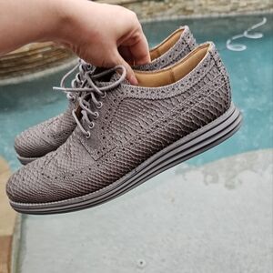 New Cole Haan LunarGrand snake print leather oxfords 10,5M